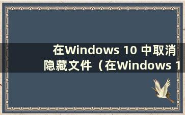 在Windows 10 中取消隐藏文件（在Windows 10 中取消隐藏文件夹）